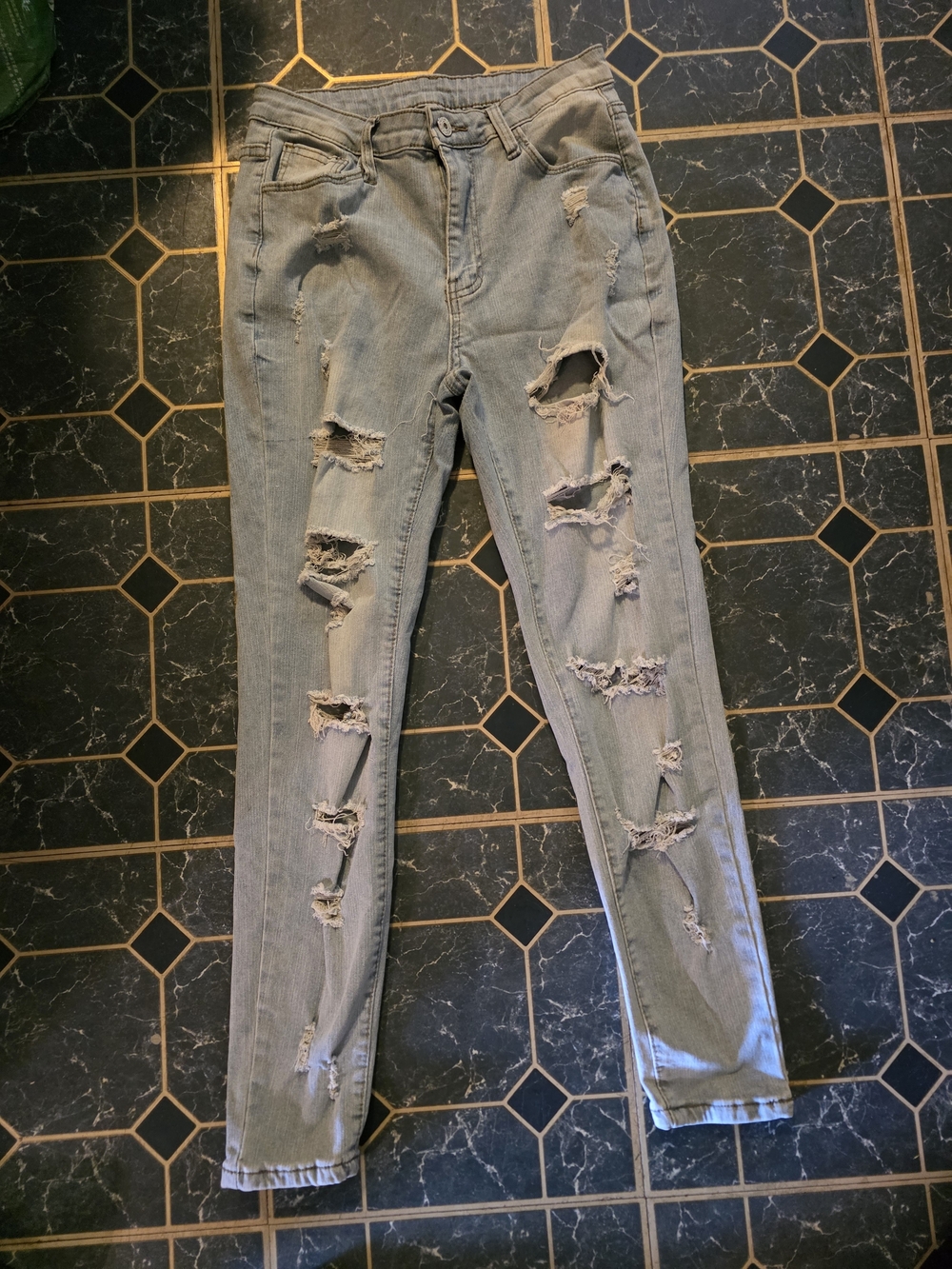 Light Blue Women’s Ripped Skinny Jeans